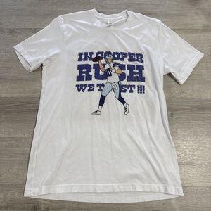 Cooper Rush Shirt Dallas Cowboys Football Men's White Tee Large